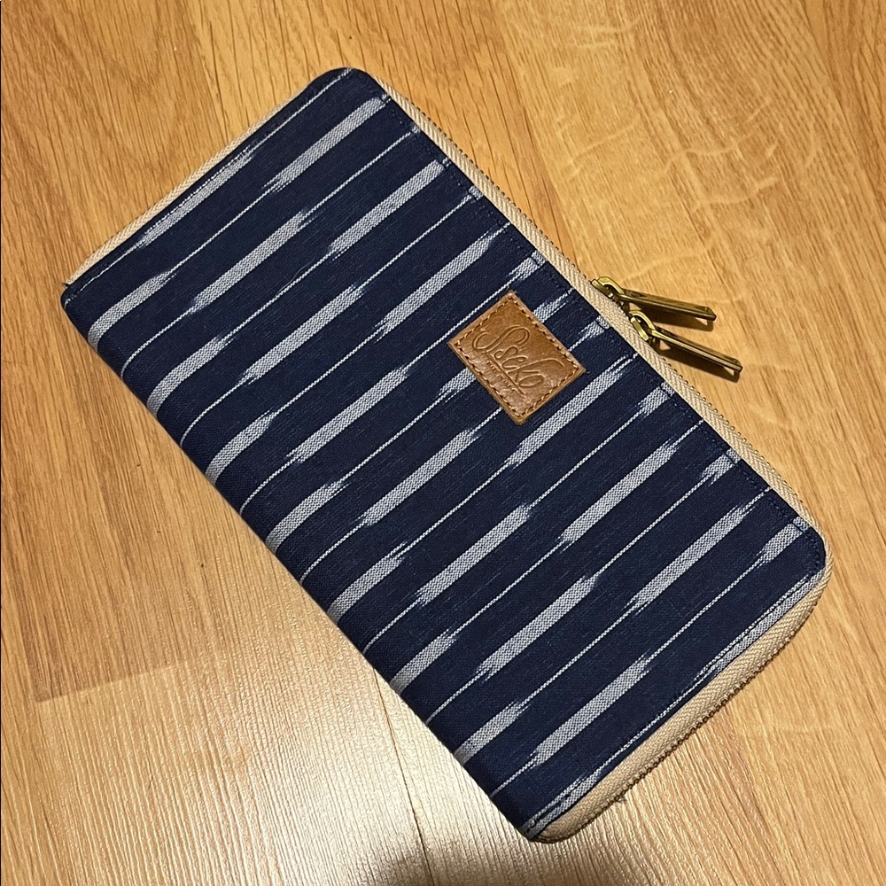 Striped Navy and White Wallet